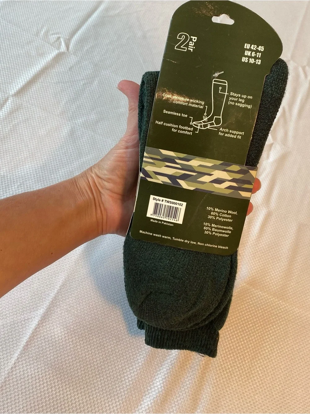 Tactical Wool Socks - Dark Green (2 Pair)
